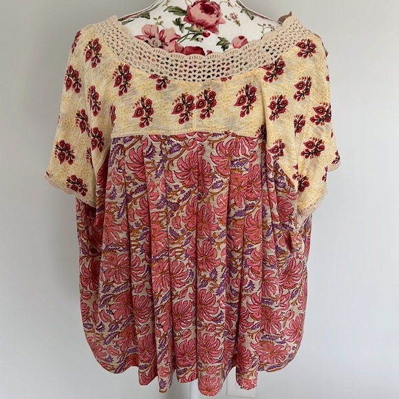 🎉HP🎉NWT Free People Leilani Floral Lace Crop Top - Picture 10 of 15